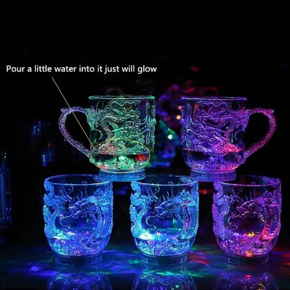 Colour-changing LED dragon mug – water-activated light-up cup