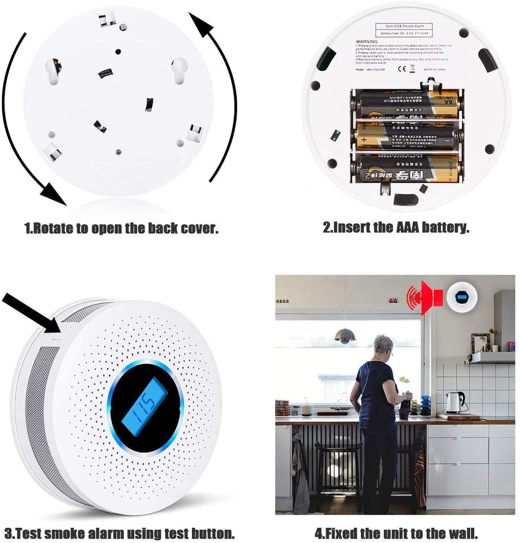 CombiSafe Smoke and Carbon Monoxide Detector with Long-Life Battery