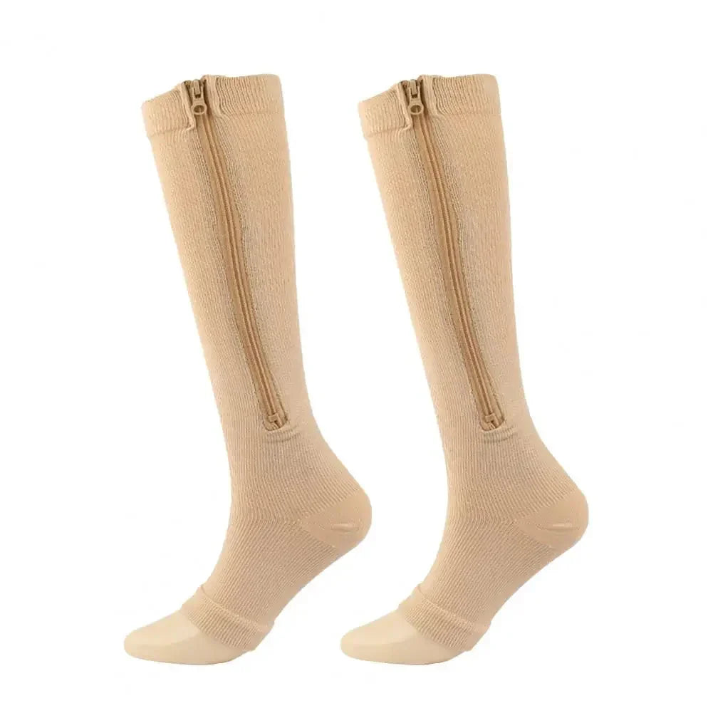 Comfortable compression stockings with zip