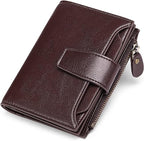 Compact Genuine Leather RFID Blocking Multi-Functional Wallet