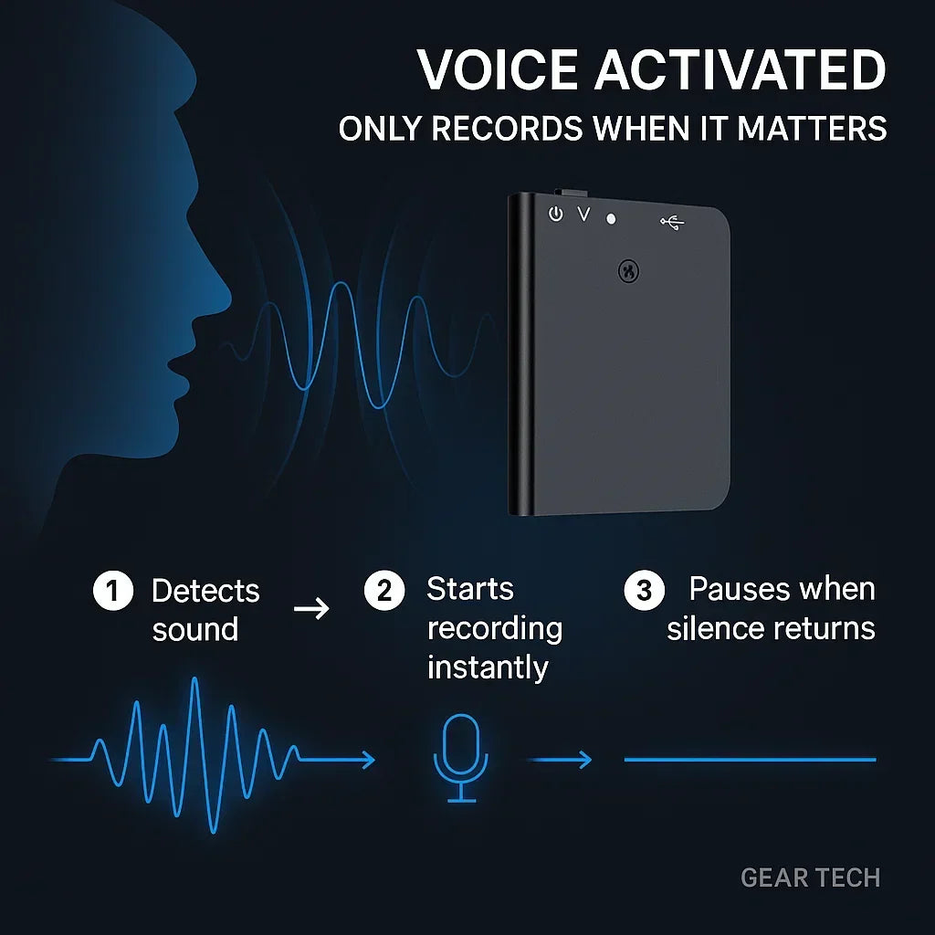 Compact Mini Voice Recorder with Voice Activation