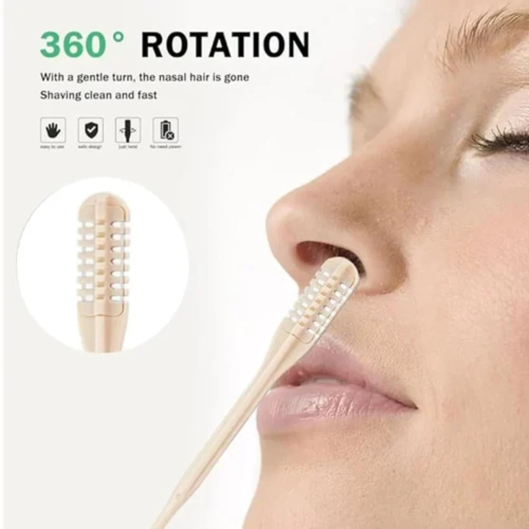 Boneroshop | Compact Nose Hair Trimmer with 360° Rotating Head – Precise Grooming for Men and Women