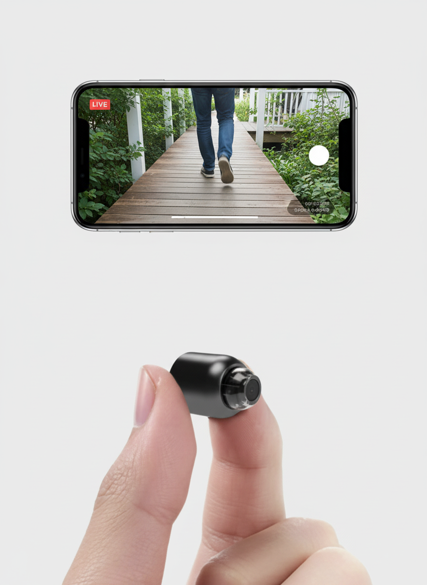 Compact WiFi Security Camera with Night Vision and Motion Detection