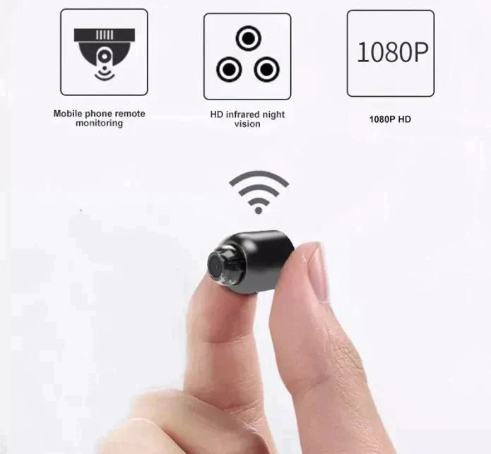 Compact WiFi Security Camera with Night Vision and Motion Detection