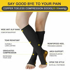 Compression stockings with zipper for improved circulation