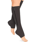 Compression stockings with zipper for improved circulation
