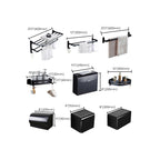 Contemporary 8-Piece Bathroom Accessory Set – Matte Black Shelf, Paper Holder & Towel Hook