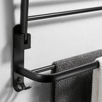Contemporary 8-Piece Bathroom Accessory Set – Matte Black Shelf, Paper Holder & Towel Hook