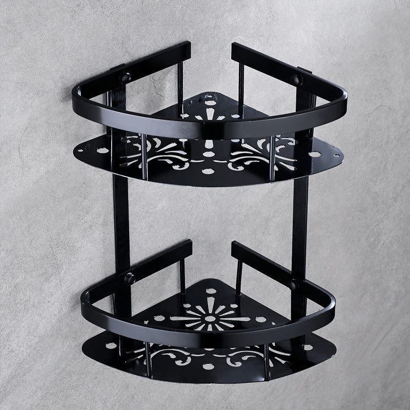 Contemporary 8-Piece Bathroom Accessory Set – Matte Black Shelf, Paper Holder & Towel Hook