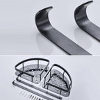 Contemporary 8-Piece Bathroom Accessory Set – Matte Black Shelf, Paper Holder & Towel Hook