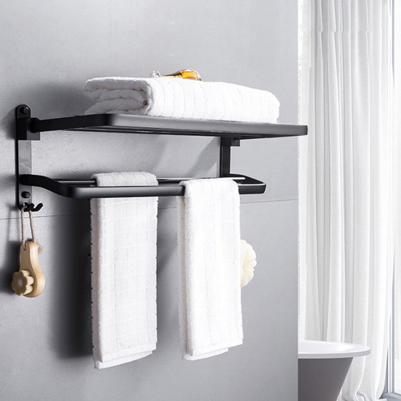 Contemporary 8-Piece Bathroom Accessory Set – Matte Black Shelf, Paper Holder & Towel Hook