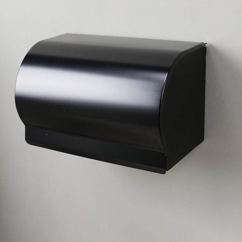 Contemporary 8-Piece Bathroom Accessory Set – Matte Black Shelf, Paper Holder & Towel Hook