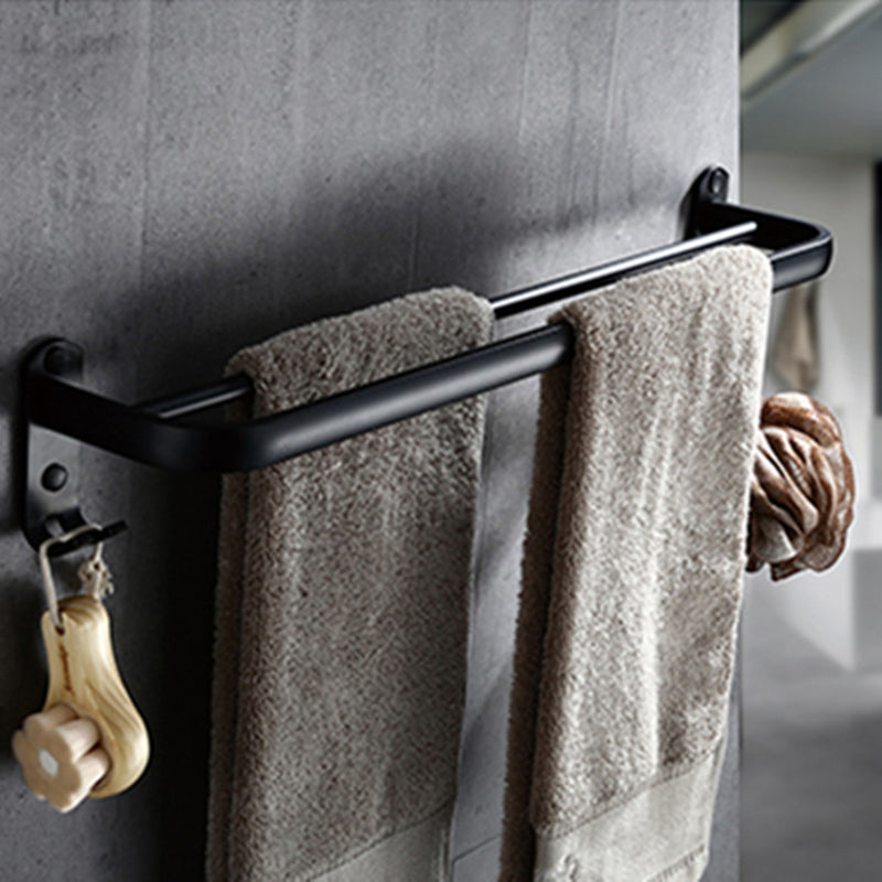 Contemporary 8-Piece Bathroom Accessory Set – Matte Black Shelf, Paper Holder & Towel Hook