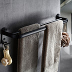 Contemporary 8-Piece Bathroom Accessory Set – Matte Black Shelf, Paper Holder & Towel Hook