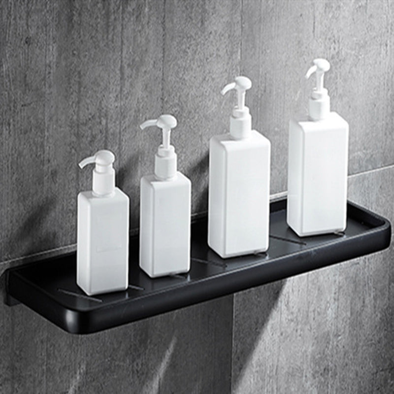 Contemporary 8-Piece Bathroom Accessory Set – Matte Black Shelf, Paper Holder & Towel Hook