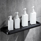 Contemporary 8-Piece Bathroom Accessory Set – Matte Black Shelf, Paper Holder & Towel Hook