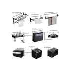 Contemporary 8-Piece Bathroom Accessory Set – Matte Black Shelf, Paper Holder & Towel Hook