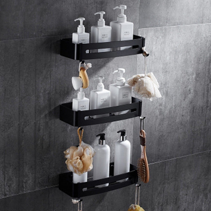Contemporary 8-Piece Bathroom Accessory Set – Matte Black Shelf, Paper Holder & Towel Hook