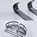 Contemporary 8-Piece Bathroom Accessory Set – Matte Black Shelf, Paper Holder & Towel Hook