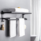 Contemporary 8-Piece Bathroom Accessory Set – Matte Black Shelf, Paper Holder & Towel Hook