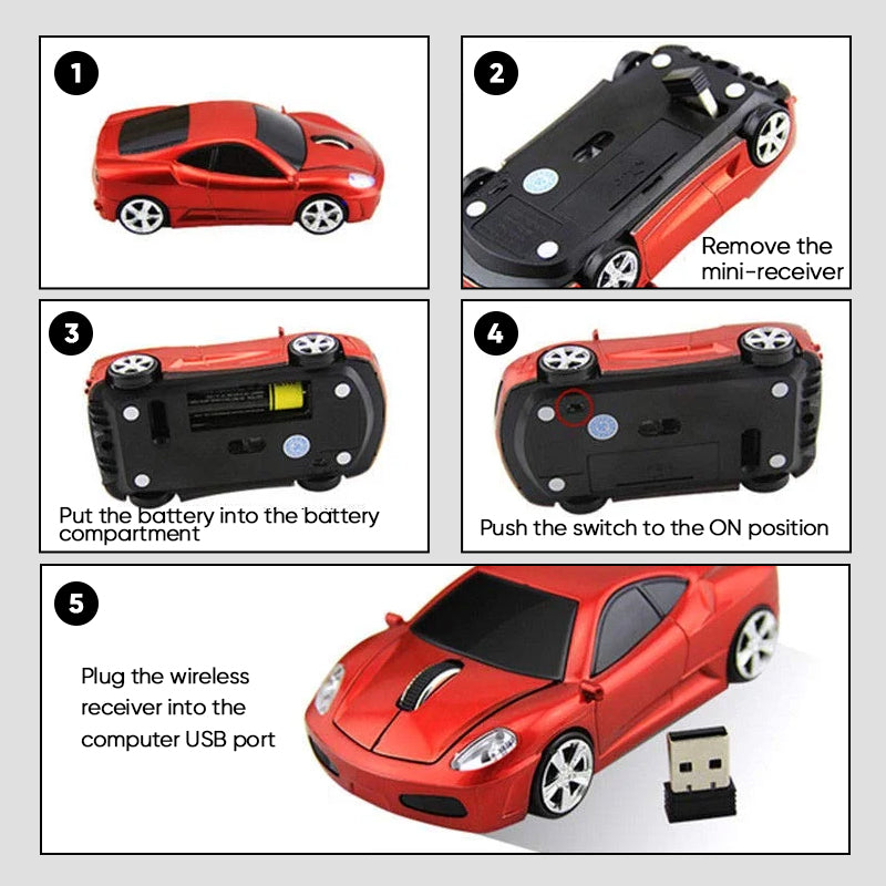 Cool Sports Car Shaped Wireless Mouse