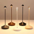 Cordless Rechargeable Table Lamp in Aluminium | Touch Dimmer, 4 Colours | Warm White LED, Indoor and Outdoor Use