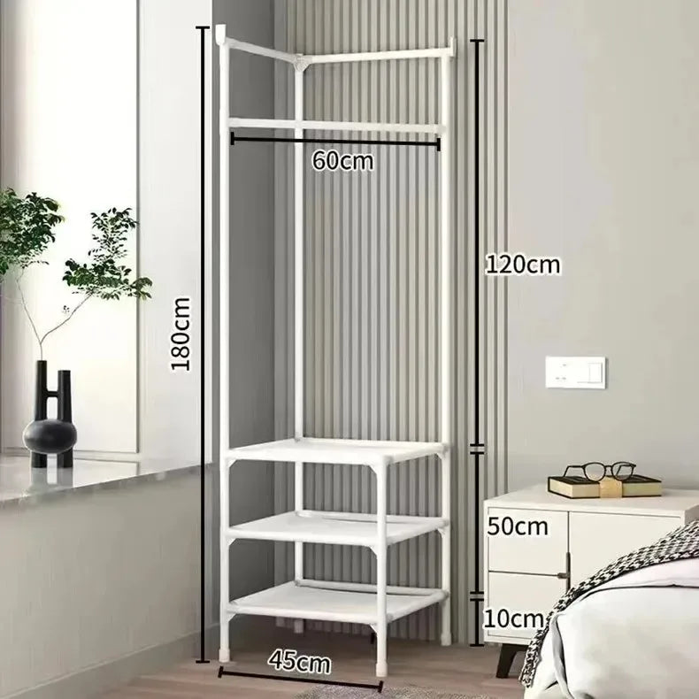 Corner Coat Stand for Hallway with Organiser and Storage