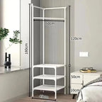 Corner Coat Stand for Hallway with Organiser and Storage