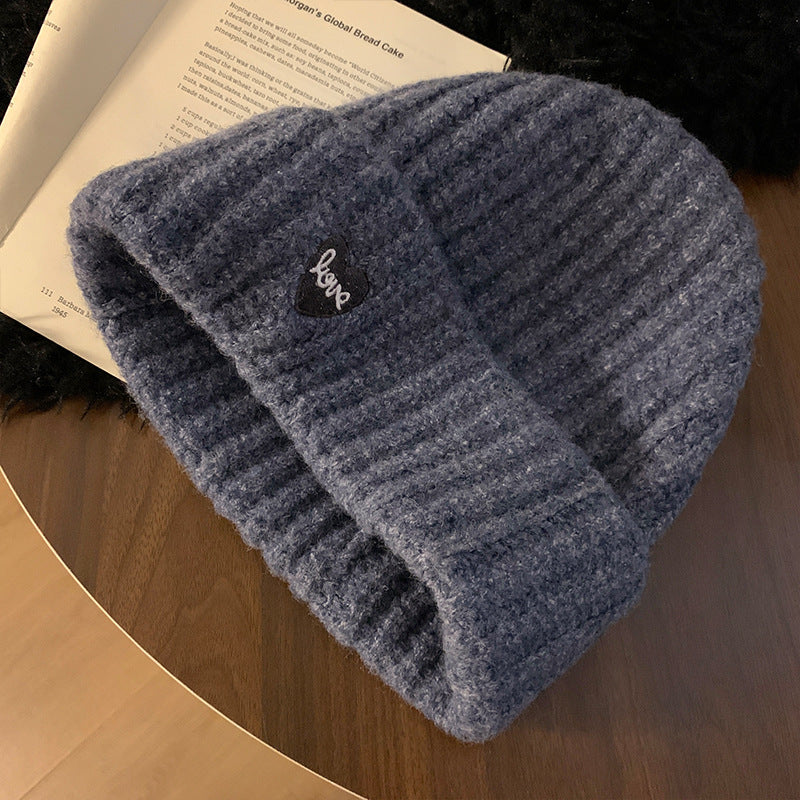 Cosy Knitted Love Patch Beanie