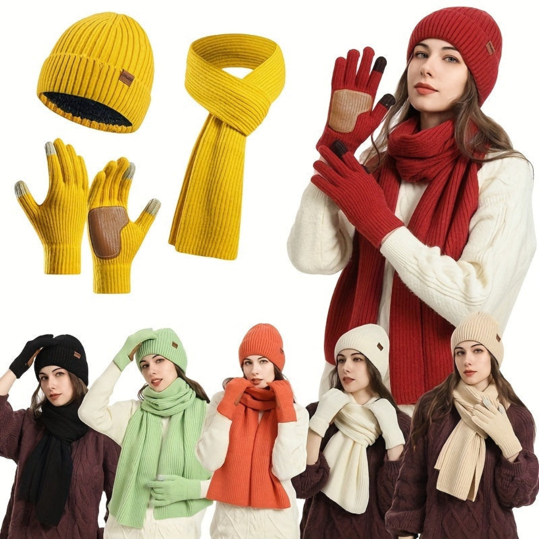 Cosy Knitted Winter Set - 3 Pieces for Warmth