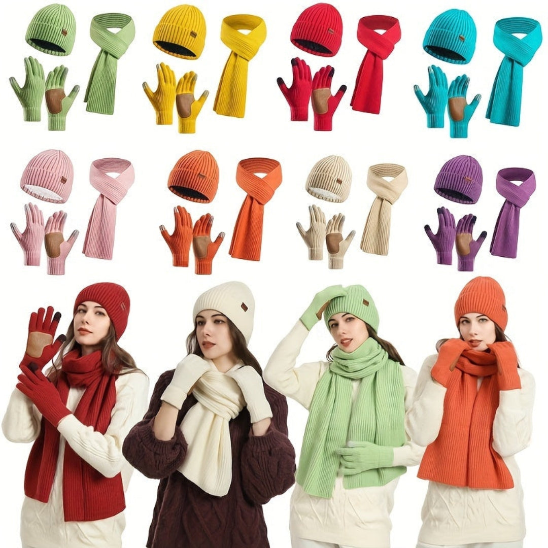Cosy Knitted Winter Set - 3 Pieces for Warmth