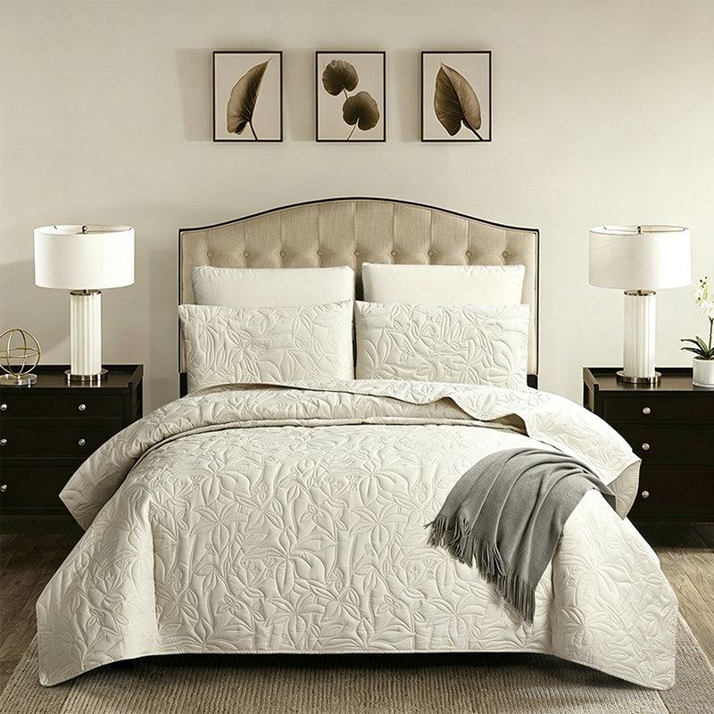 Cotton Bedding 4-Piece Set - Soft Floral Pattern in 6 Colours
