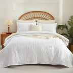 Cotton Bedding 4-Piece Set - Soft Floral Pattern in 6 Colours