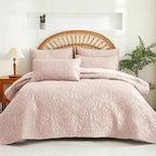 Cotton Bedding 4-Piece Set - Soft Floral Pattern in 6 Colours