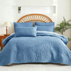 Cotton Bedding 4-Piece Set - Soft Floral Pattern in 6 Colours
