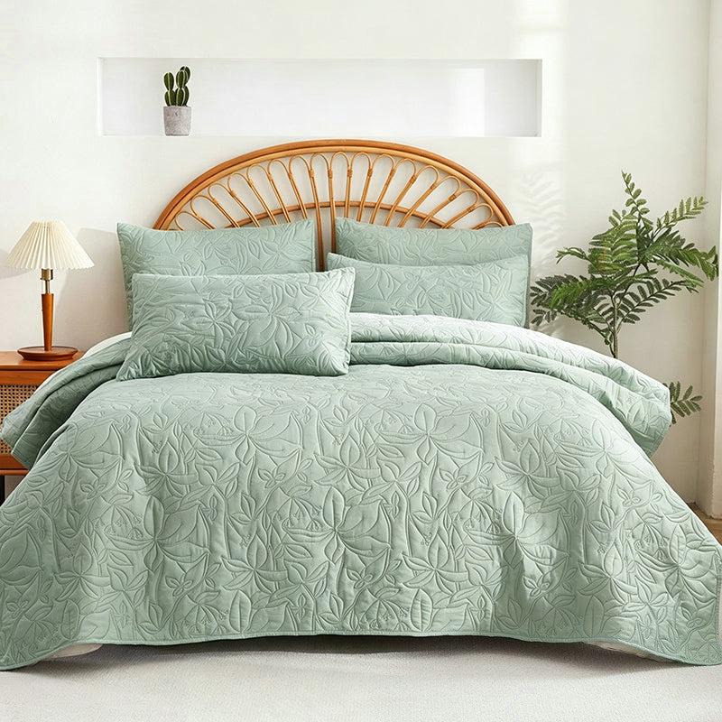 Cotton Bedding 4-Piece Set - Soft Floral Pattern in 6 Colours