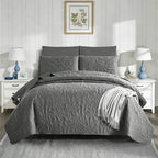 Cotton Bedding 4-Piece Set - Soft Floral Pattern in 6 Colours