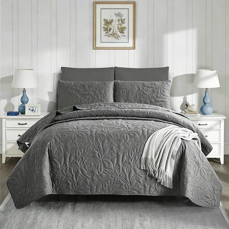 Cotton Bedding 4-Piece Set - Soft Floral Pattern in 6 Colours