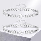 Boneroshop | Couples Letter Initial Cuban Bracelet