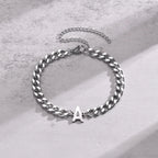 Boneroshop | Couples Letter Initial Cuban Bracelet
