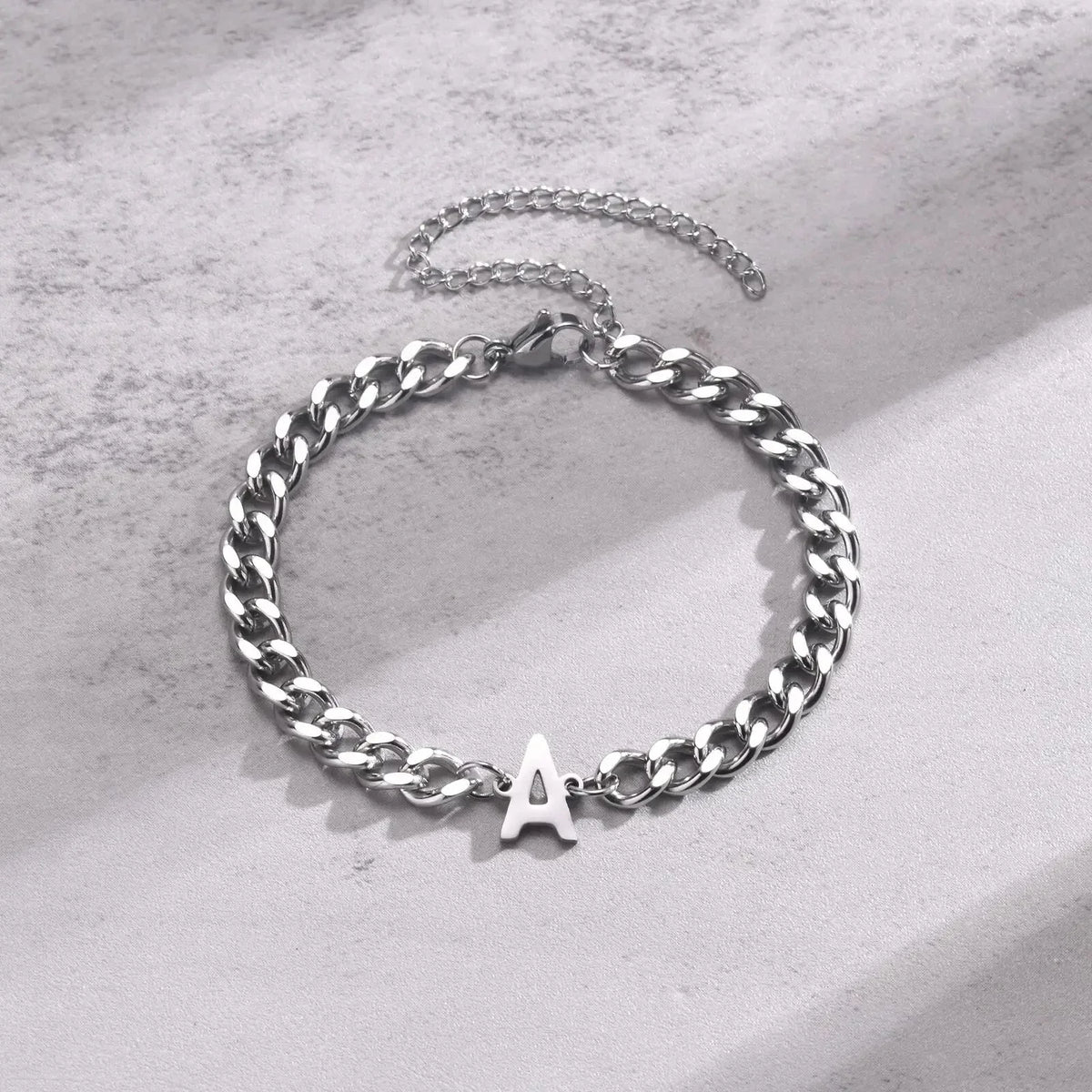 Boneroshop | Couples Letter Initial Cuban Bracelet