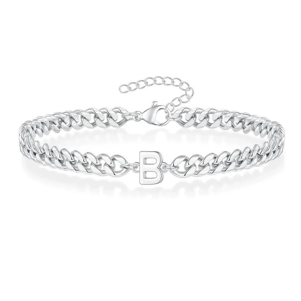 Boneroshop | Couples Letter Initial Cuban Bracelet