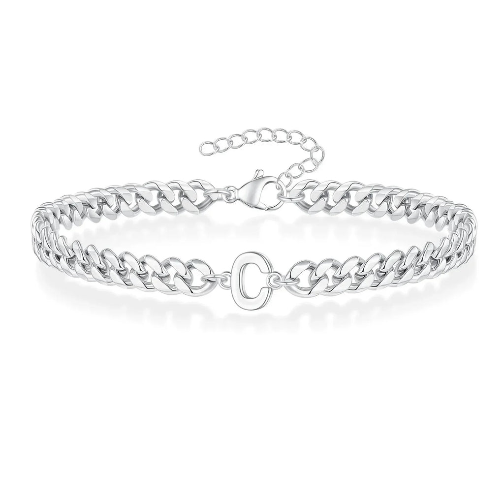 Boneroshop | Couples Letter Initial Cuban Bracelet