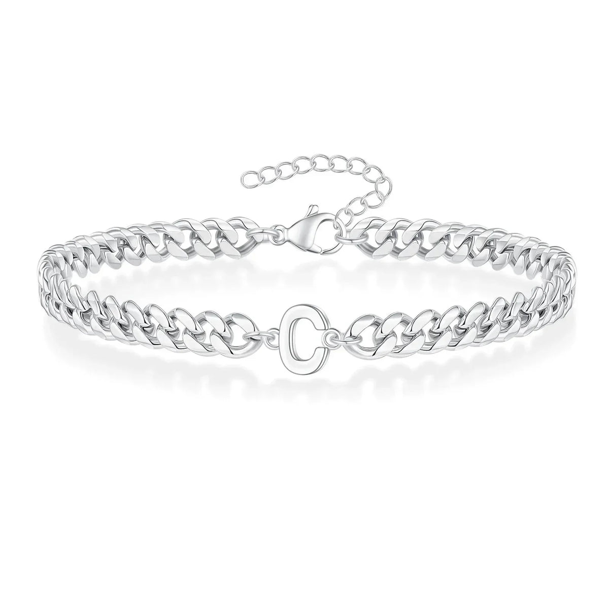 Boneroshop | Couples Letter Initial Cuban Bracelet