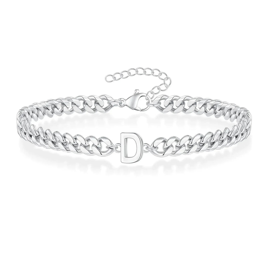 Boneroshop | Couples Letter Initial Cuban Bracelet