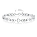 Boneroshop | Couples Letter Initial Cuban Bracelet