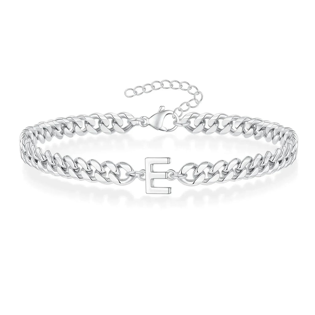 Boneroshop | Couples Letter Initial Cuban Bracelet