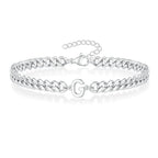Boneroshop | Couples Letter Initial Cuban Bracelet