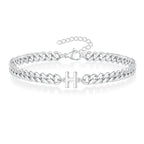 Boneroshop | Couples Letter Initial Cuban Bracelet
