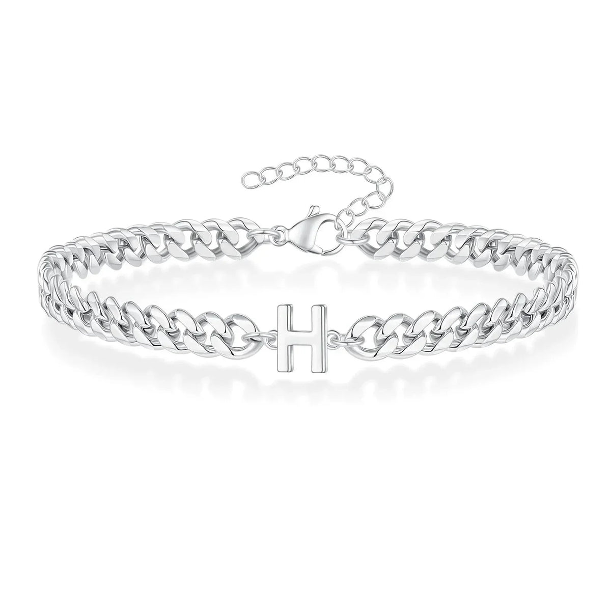 Boneroshop | Couples Letter Initial Cuban Bracelet
